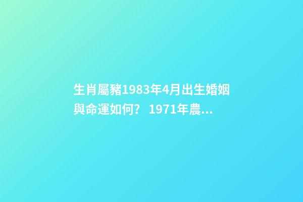 生肖屬豬1983年4月出生婚姻與命運如何？ 1971年農(nóng)歷4月初9丑時女婚姻運勢-第1張-觀點-玄機派